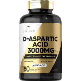 D-Aspartic Acid, 3000 mg (per serving), 180 Quick Release Capsules