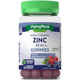 Zinc 50 mg, 60 Vegan Gummies (Natural Mixed Berry) Piping Rock