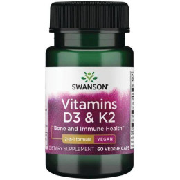 Вітамін D3 & K2 Swanson Vitamins D3 & K2, 60 Veggie Caps Swanson