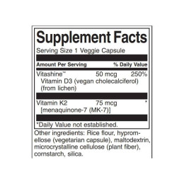 Вітамін D3 & K2 Swanson Vitamins D3 & K2, 60 Veggie Caps Swanson