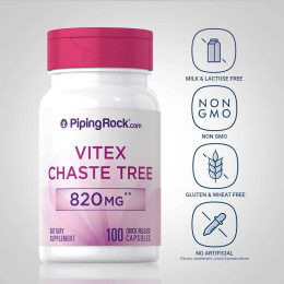 Vitex (Chasteberry Fruit), 820 mg, 100 Quick Release Capsules Piping Rock