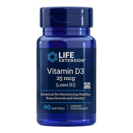 Vitamin D3 1000 IU 90 Softgels Life Extension