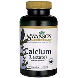 Лактат кальция Swanson Calcium Lactate 100 mg 100 Caps Swanson