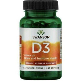 Вітамін D3 Swanson Vitamin D3 High Potency 5000IU 250 soft Swanson