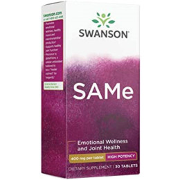 S-аденозил-L-метіонін Swanson SAMe High Potency 400 mg 30 Tabs Swanson