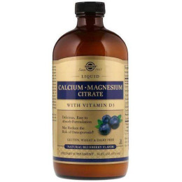 Кальций Магний + витамин Д3 Solgar Calcium Magnesium Citrate with vit D3 473 ml (Blueberry) Solgar