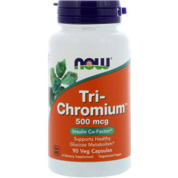 Хром Now Tri-Chromium, 500 mcg 90 Veg Capsules Now Foods