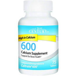 Кальцій 600 Calcium Supplement, 600 mg 75tabs 21st Century