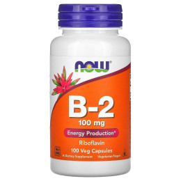 Рибофлавин витамин В-2 Now Foods (Vitamin B-2 Riboflavin) 100 мг 100 капсул