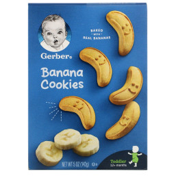 Банановое печенье, 12+ месяцев, Banana Cookies, 12+ Months, Gerber, 142 г