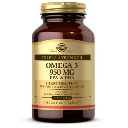 Омега-3 ЭПК и ДГК тройная сила Solgar (Omega-3 EPA & DHA Triple Strength) 950 мг 50 капсул