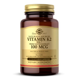 Натуральный витамин K2 Solgar (Natural Vitamin K2) 100 мкг 50 вегетар ианских капсул