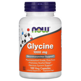 Глицин Now Foods (Glycine) 1000 мг 100 вегетарианских капсул