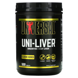 Uni-Liver, добавка из высушенной печени, Universal Nutrition, 500 таблеток