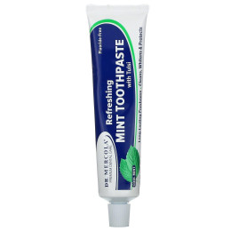 Зубная паста без фторида, Toothpaste with Tulsi, Dr. Mercola, освежающая, мятная, 85 г