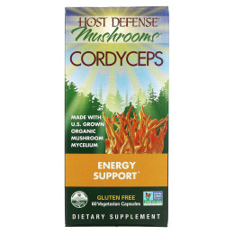 Грибной энергетик на основе кордицепса военного, Cordyceps Capsules, Energy and Stamina Support, Fungi Perfecti, 60 капсул в растительной оболочке