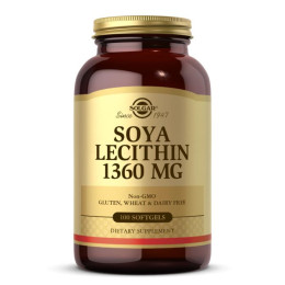 Лецитин неотбеленный Solgar (Lecithin) 1360 мг 100 капсул