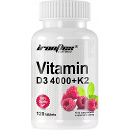 Вітамін D3 4000 + K2 IronFlex Vitamin D3 4000 + K2 120 tabs (Raspberry) Iron Flex