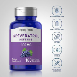 Ресвератрол Piping Rock Resveratrol Defense 100 mg 180 Quick Release Capsules Piping Rock