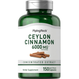 Цейлонская корица Piping Rock Ceylon Cinnamon 6000 mg (per serving), 150 Quick Release Capsules Piping Rock