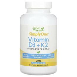 Vitamin D3 + K2, 240 Veggie Capsules Super Nutrition