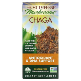 Чага Fungi Perfecti Host Defense Mushroom Chaga 60 Vegetarian Capsules