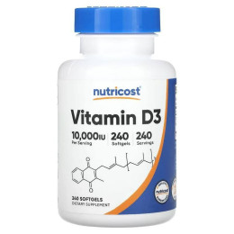 Витамин D3 Nutricost Vitamin D3 10,000 IU 240 Softgels Nutricost