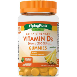 Витамин D3 Piping Rock Vitamin D3 2000 IU 70 Vegetarian Gummies (Natural Pineapple) Piping Rock