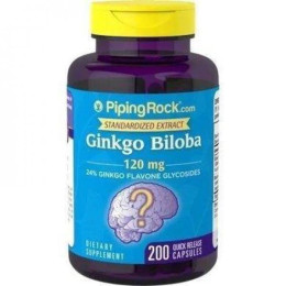 Гингко билоба Piping Rock Ginkgo Biloba Extract 120 mg Standardized Extract 200 caps Piping Rock