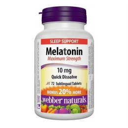 Мелатонин Webber Naturals Melatonin M. S. 10mg 72 tablets Webber Naturals