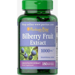 Чорниця Bilberry 1000 mg 180 softgels Puritan's Pride