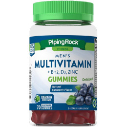 Витаминно-минеральный комплекс для мужчин Piping Rock Men's Multivitamin + B12, D3, Zinc 70 Vegetarian Gummies Piping Rock