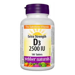 Вітамін D3 Webber Naturals Vitamin D3 2500 IU 180 tabl Webber Naturals