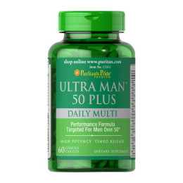 Мультивитаминный комплекс для мужчин Puritan's Pride Ultra Vita Man™ 50 Plus 60 Tablets Puritan's Pride