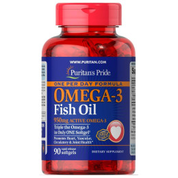 One Per Day Omega-3 Fish Oil 1360 mg (950 mg Active Omega-3) 90 softgels Puritan's Pride