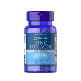 Цинк Zinc for Acne 100 Tablets Puritan's Pride