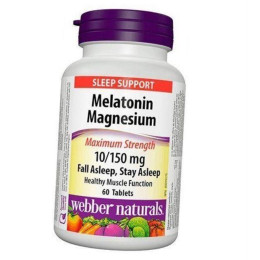 Мелатонін і Магній Webber Naturals Melatonin Magnesium M.S. 10/150 mg 60 tabs Webber Naturals