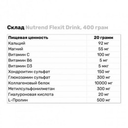 Для суглобів і зв'язок Nutrend Flexit Drink 400 g (Strawberry) Nutrend