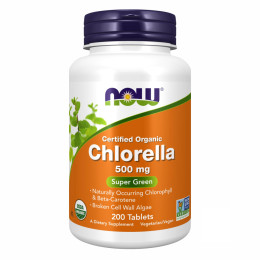 Organic Chlorella 500mg  - 200 tabs Now Foods