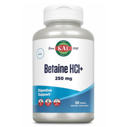 Betaine HCl Plus 250mg - 250 tabs KAL