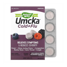 Umcka Cold & Flu Berry - 20 chew tabs Nature's Way