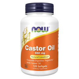 Castor Oil 650mg - 120 sgels Now Foods