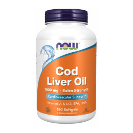 Cod Liver Oil 1000mg - 180 sgels Now Foods