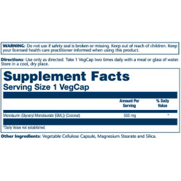 Monolaurin 500mg - 60 vcaps Solaray