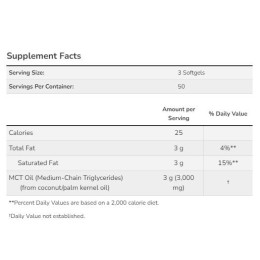 MCT Oil 1000 mg - 150 sgels Now Foods