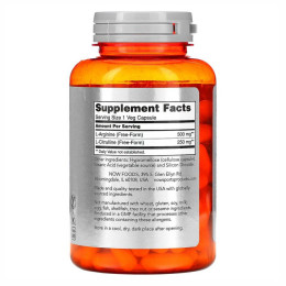 Arginine 500mg Citruline 250mg - 120 vcaps Now Foods