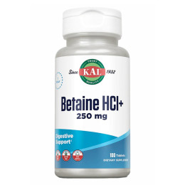 Betaine HCl Plus 250mg - 100 tabs KAL