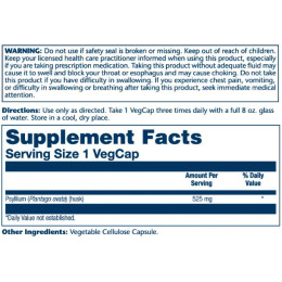 Psyllium Husk 525mg - 100 vcaps Solaray