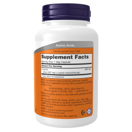 Lysine 500mg - 250 vcaps Now Foods