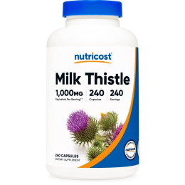 Экстракт пятнистой расторопши Nutricost Milk Thistle 1,000 mg 240 Capsules Nutricost